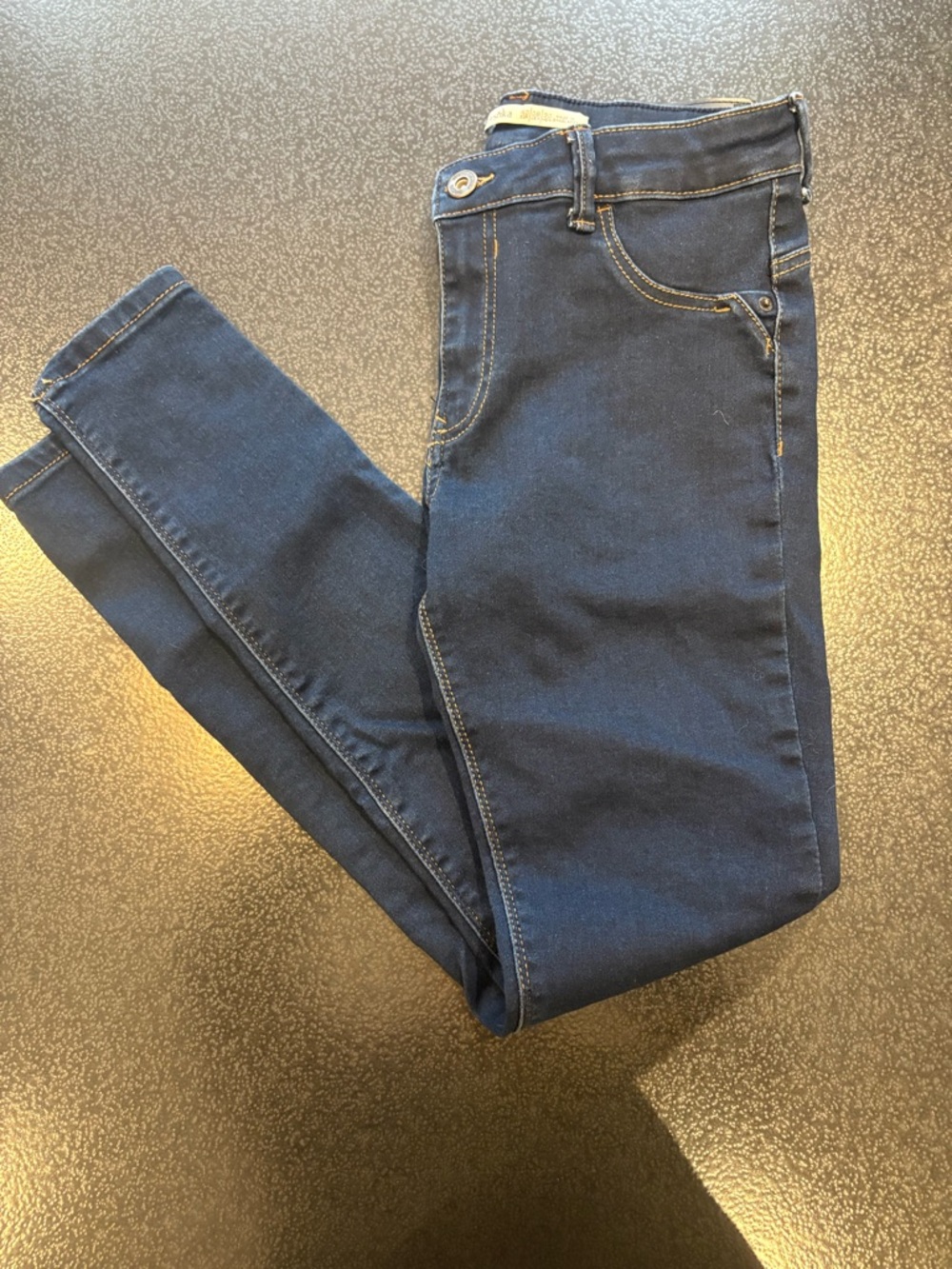 Size 8 - EU 40 Bershka Women's Navy Skinny Jeans - Picture 3 of 7